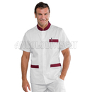 ISACCO CASACCA CORFU' M/M BIANCO+BORDEAUX 65% POLYESTER  35% COTTON