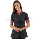 ISACCO CASACCA HIBISCUS NERO + FUXIA 65% POLYESTER  35% COTTON