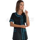ISACCO CASACCA BRASILIA NERO+TURCHESE 65% POLYESTER  35% COTTON