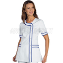 ISACCO CASACCA BRASILIA BIANCO+BLU CINA 65% POLYESTER  35% COTTON