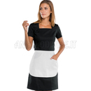 ISACCO ABITINO STRETCH NERO CON GREMBIULINO 97% COTTON 3% SPANDEX - SUPER STRETCH