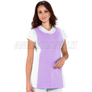 ISACCO PAPEETE BIANCO+LILLA 65% POLYESTER  35% COTTON