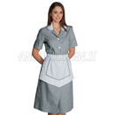 ISACCO CAMICE LIPARI CON GREMBIULINO M/M R. NERO 100% COTTON PIQUET