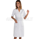 ISACCO CAMICE DONNA M/M SATIN BIANCO 100% COTTON  SATIN  NO STIRO