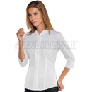 ISACCO CAMICETTA ZEFIRIA STRETCH MAN.3/4 BIANCO 97% COTTON  3% SPANDEX