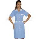 ISACCO CAMICE POSITANO M/M RIGATINO AZZURRO+BIANCO 100 % COTTON