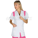 ISACCO CASACCA SANTORINI BIANCO+FUCSIA 65% POLYESTER  35% COTTON