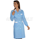 ISACCO CAMICE POSITANO AZZURRO+BIANCO 65% POLYESTER  35% COTTON
