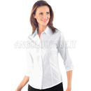 ISACCO CAMICETTA TENERIFE STRETCH MAN.3/4 BIANCO 97% COTTON  3% SPANDEX