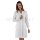 ISACCO CAMICE DONNA VALENCIA SLIM  POLSI IN MAGLIA  EXTRA LIGHT BIANCO 65% POLYESTER  35% COTTON