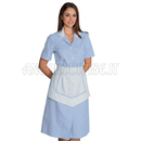 ISACCO CAMICE LIPARI CON GREMBIULINO M/M R.AZZURRO 100% COTTON PIQUET