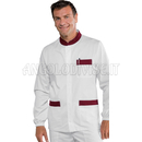 ISACCO CASACCA CORFU' BIANCO+BORDEAUX 65% POLYESTER  35% COTTON