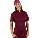 ISACCO GIACCA LADYCHEF M/M BURGUNDY 65% POLYESTER  35% COTTON