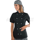 ISACCO GIACCA LADY EXTRA LIGHT MEZZA MANICA NERO + BIANCO 65% POLYESTER  35% COTTON