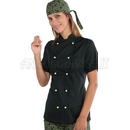ISACCO GIACCA LADY EXTRA LIGHT MEZZA MANICA NERO+MELA 65% POLYESTER  35% COTTON