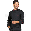 ISACCO GIACCA CUOCO BILBAO NERO+ROSSO 65% POLYESTER  35% COTTON