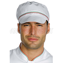 ISACCO CAPPELLO CHARLY CON RETE BIANCO+TRICOLORE 65% POLYESTER  35% COTTON