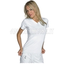 ISACCO MAGLIETTA STRETCH M/M BIANCO 97% COTTON  3% SPANDEX