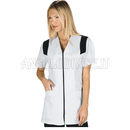 ISACCO CASACCA SANTORINI BIANCO+NERO 65% POLYESTER  35% COTTON
