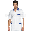 ISACCO CASACCA PETER M/M BIANCO+BLU CINA 100 % COTTON