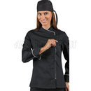 ISACCO GIACCA LADY ZIP NERO+BIANCO 65% POLYESTER  35% COTTON