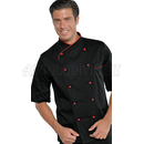 ISACCO GIACCA PANAMA SLIM MEZZA MANICA NERO + ROSSO 65% POLYESTER  35% COTTON