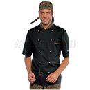 ISACCO GIACCA CUOCO EXTRA LIGHT MEZZA MANICA NERO+MAORI 92 65% POLYESTER  35% COTTON