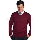 ISACCO MAGLIA COLLO A V BORDEAUX 50% WOOL (LANA)  50% ACRYLIC