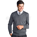 ISACCO MAGLIA COLLO A V GRIGIO MELANGE 50% WOOL (LANA)  50% ACRYLIC