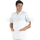 ISACCO CASACCA COLLO A V BIANCO 65% POLYESTER  35% COTTON