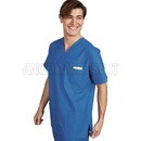 ISACCO CASACCA COLLO A V AZZURRO UNISEX 100 % COTTON