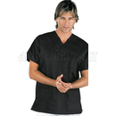 ISACCO CASACCA COLLO A V NERO UNISEX 65% POLYESTER  35% COTTON 195 gr/m²