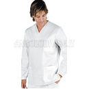 ISACCO CASACCA COLLO A V BIANCO UNISEX 65% POLYESTER  35% COTTON