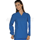 ISACCO CASACCA COLLO A V AZZURRO M/LUNGA UNISEX 100 % COTTON