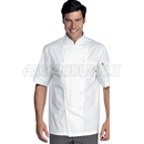 ISACCO GIACCA CUOCO EXTRA LIGHT M/M BIANCO 65% POLYESTER  35% COTTON