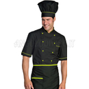 ISACCO GIACCA CUOCO ALICANTE EXTRA LIGHT NERO+MELA 65% POLYESTER  35% COTTON