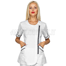 ISACCO CASACCA BABILONIA BIANCO + NERO 65% POLYESTER  35% COTTON