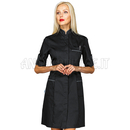 ISACCO CAMICE VENEZIA M/M NERO + CODINO GRIGIO 65% POLYESTER  35% COTTON