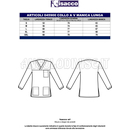 ISACCO CASACCA COLLO A V BLU  M/M UNISEX 100 % COTTON
