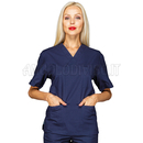 ISACCO CASACCA COLLO A V BLU  M/M UNISEX 100 % COTTON