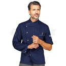 ISACCO GIACCA CUOCO MANHATTAN BLU + CODINO GRIGIO 65% POLYESTER  35% COTTON