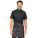ISACCO GREMBIULE LEONIDA BLACK JEANS + ECOPELLE NERO 100 % COTTON
