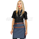 ISACCO GREMBIULE LEONIDA JEANS + PELLE CUOIO 100 % COTTON