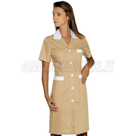 ISACCO CAMICE POSITANO M/M BISCOTTO+BIANCO 65% POLYESTER  35% COTTON