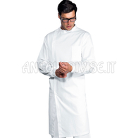 ISACCO CAMICE DENTISTA POLSI IN MAGLIA BIANCO 100 % COTTON