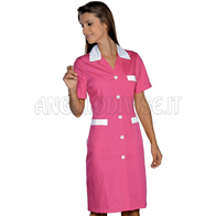 ISACCO CAMICE POSITANO M/M FUXIA+BIANCO 65% POLYESTER  35% COTTON