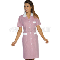 ISACCO CAMICE POSITANO M/M RIGA ROSA+BIANCO 65% POLYESTER  35% COTTON
