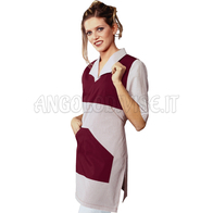 ISACCO PONCHO V BORDEAUX + RIGA BORDEAUX 65% POLYESTER  35% COTTON