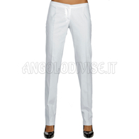 ISACCO PANTALONE DONNA SLIM BIANCO 100 % COTTON