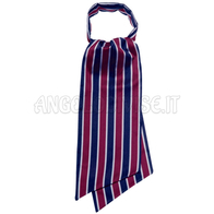 ISACCO ASCOT REGIMENTAL GRIGIO/BORDEAUX/BLU 100 % POLYESTER